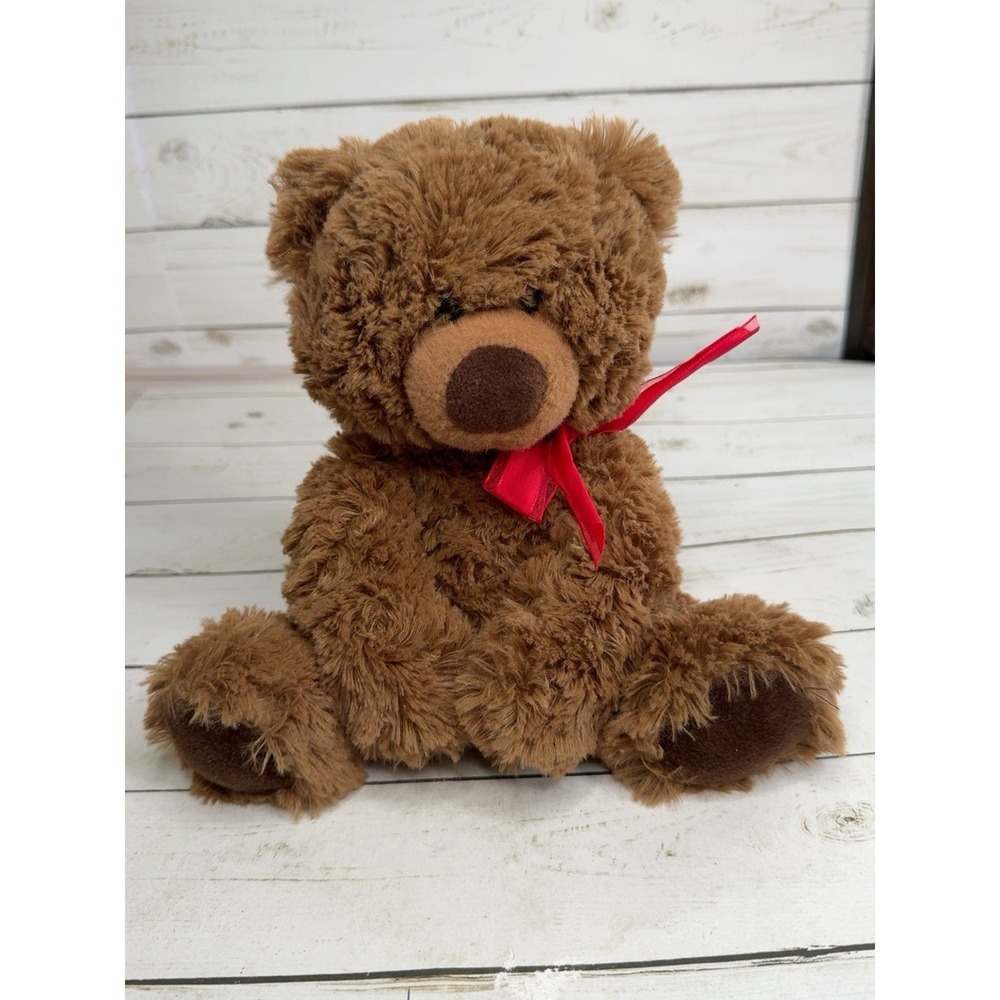 Aurora World Coco Brown Bear 10" Plush Stuffed‎ Animal 2018 Red Bow